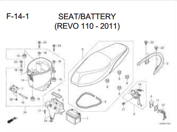F-14-1 Seat Battrey Revo 110 2011 – Katalog Honda Revo 110 Carbu