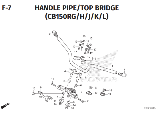 F-7 Handle Pipe Top Bridge – Katalog Honda CB150 K15P