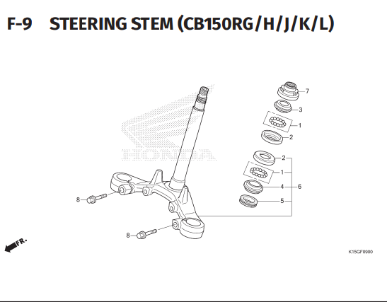 F-9 Steering Stem – Katalog Honda CB150 K15P