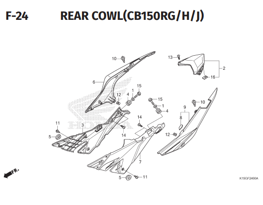 F-24 Rear Cowl – Katalog Honda CB150 K15P