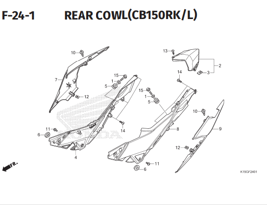 F-24-1 Rear Cowl – Katalog Honda CB150 K15P