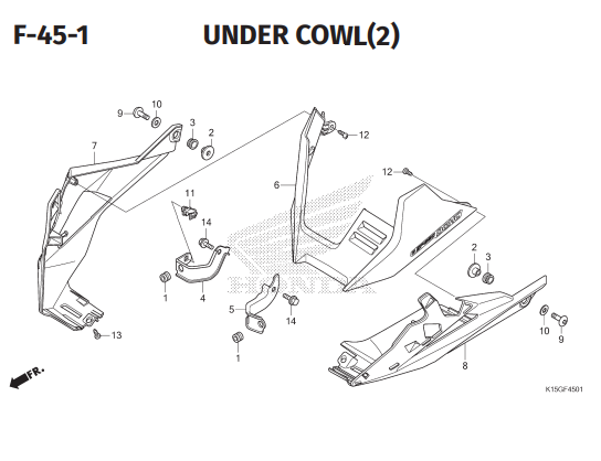 F-45-1 Under Cowl – Katalog Honda CB150 K15P
