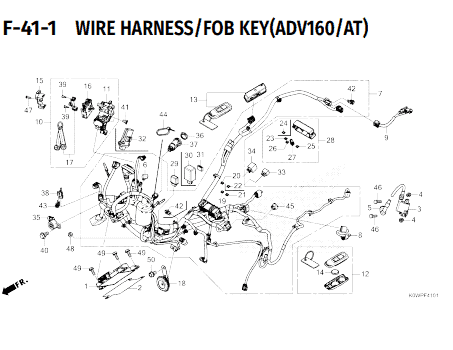 F-41-1 Wire Harness Fob Key Honda ADV160 Roadsync