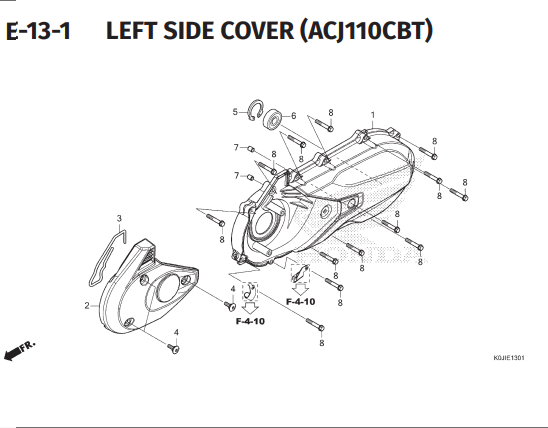 E-13-1 Left Side Cover – Honda Genio K0JB