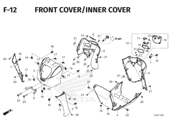 F-12 Front Cover Inner Cover – Honda Genio K0JB