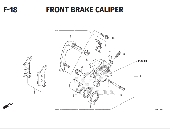 F-18 Front Brake Caliper – Honda Genio K0JB