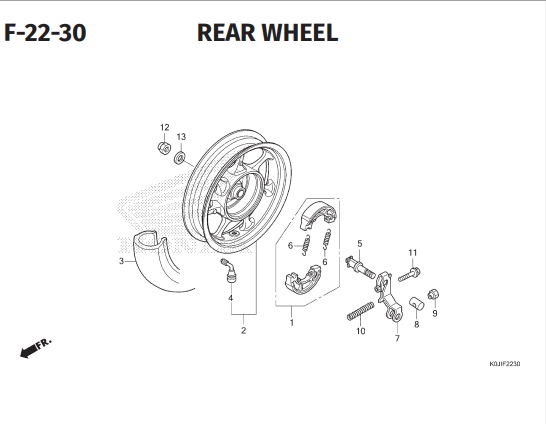 F-22-30 Rear Wheel – Honda Genio K0JB