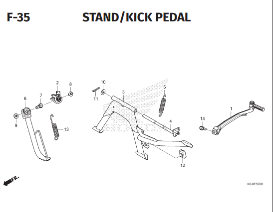 F-35 Stand Kick Pedal – Honda Genio K0JB
