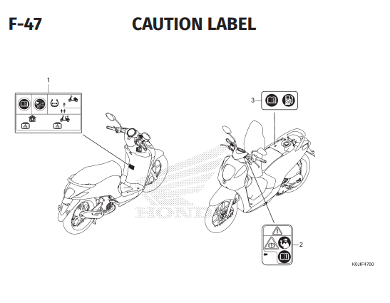 F-47 Caution Label – Honda Genio K0JB
