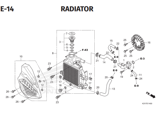 E-14 Radiator – Honda New Vario 125 dan Vario 125 Street