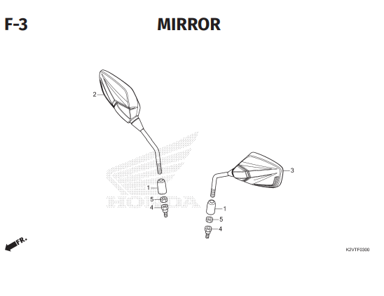 F-3 Mirror – Honda New Vario 125 dan Vario 125 Street