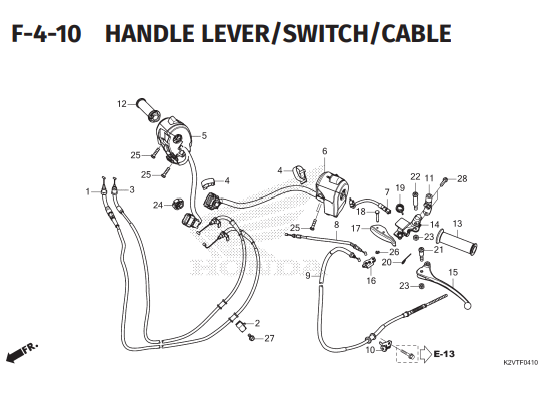 F-4-10 Handle Lever Switch Cable – Honda New Vario 125 dan Vario 125 Street