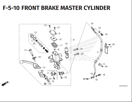 F-5-10 Front Brake Master Cylinder – Honda New Vario 125 dan Vario 125 Street