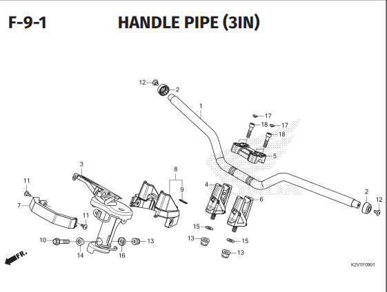 F-9-1 Handle Pipe 3In – Honda New Vario 125 Street