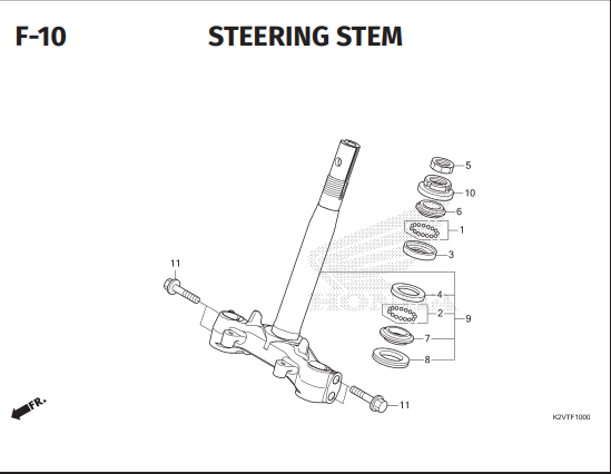 F-10 Steering Stem – Honda New Vario 125 dan Vario 125 Street