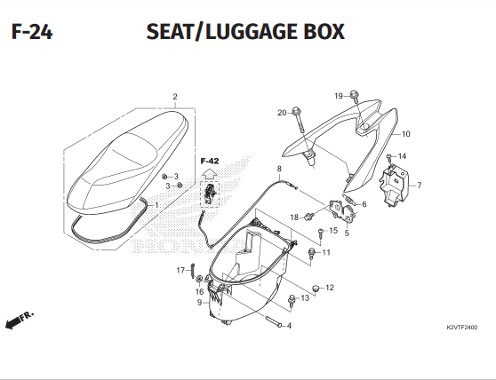 F-24 Seat Luggage Box – Honda New Vario 125 dan Vario 125 Street