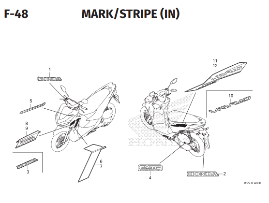 F-48 Mark Stripe In – Honda New Vario 125