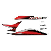 Sticker Body Kiri Hitam Merah Honda  Revo 110