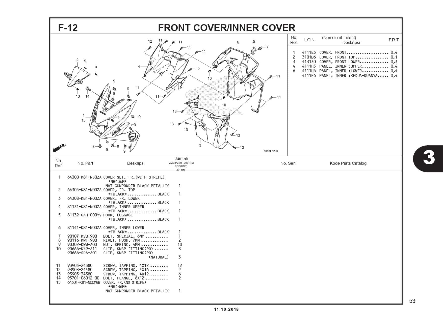 F-12 Front Cover / Inner Cover - Katalog Honda BeAT Street eSP K81 - Harga Kredit Motor Honda ...