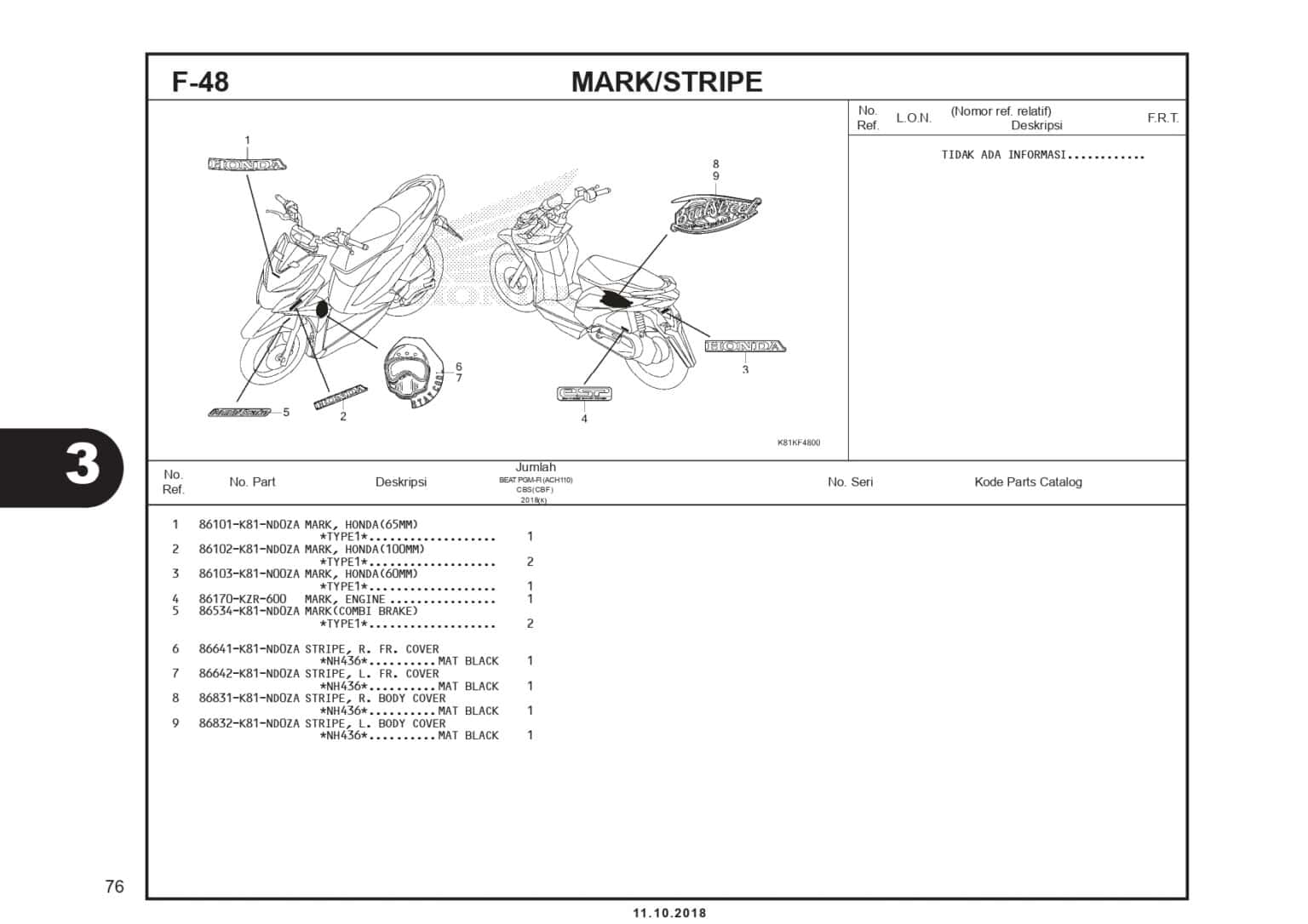 F-48 Mark / Stripe - Katalog Honda BeAT Street eSP K81 - Harga Kredit Motor Honda | Dealer Resmi ...