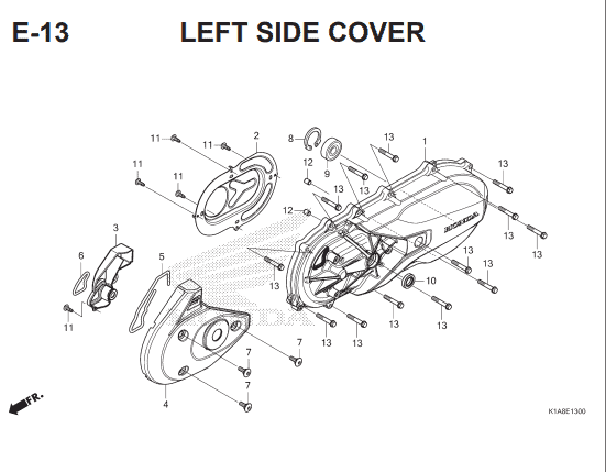 E-13 Left Side Cover – Honda BeAT Street eSP K1A