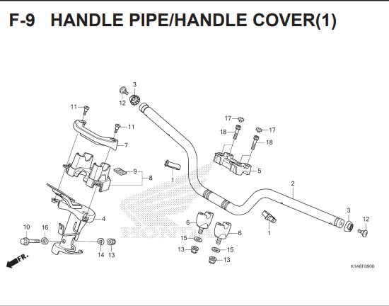 F-9 Handle Pipe Handle Cover – Honda BeAT Street eSP K1A
