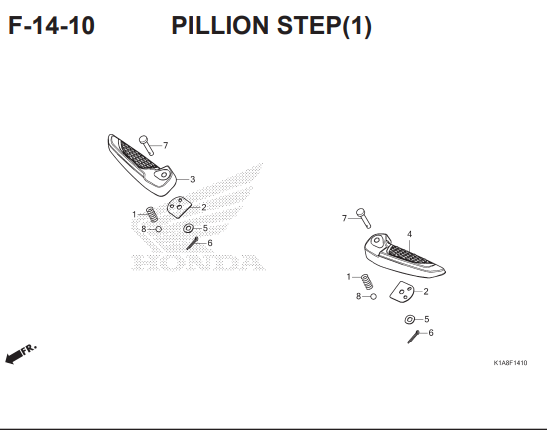 F-14-10 Pillion Step – Honda BeAT Street eSP K1A