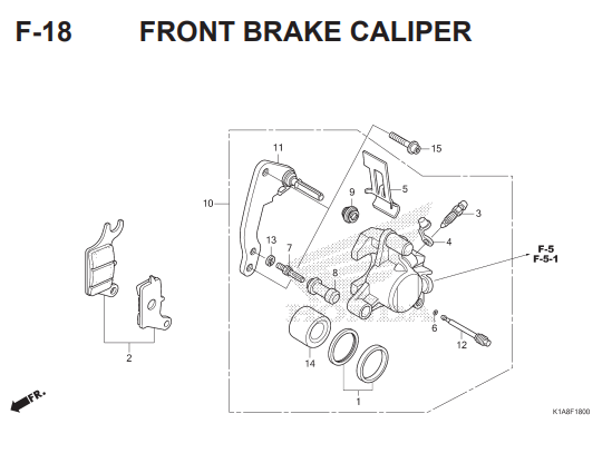 F-18 Front Brake Caliper – Honda BeAT Street eSP K1A