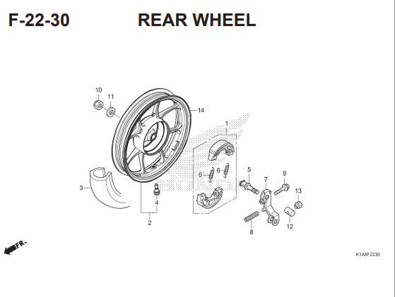 F-22-30 Rear Wheel – Honda BeAT Street eSP K1A