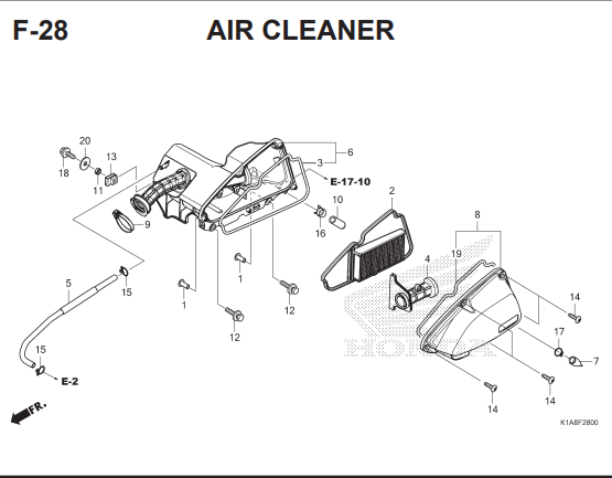 F-28 Air Cleaner – Honda BeAT Street eSP K1A