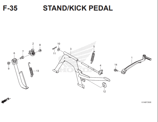 F-35 Stand Kick Pedal – Honda BeAT Street eSP K1A