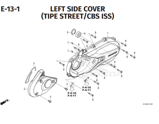 E-13 Left Side Cover – Honda BeAT Street K1AL