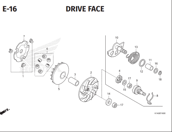 E-16 Drive Face – Honda BeAT Street K1AL