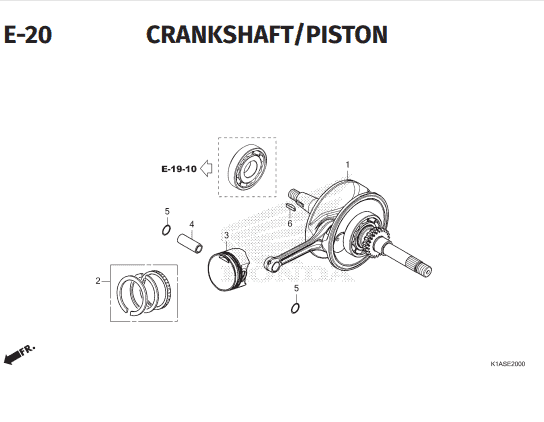 E-20 Crankshaft Piston – Honda BeAT Street K1AL