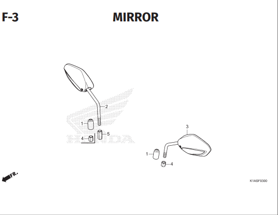 F-3 Mirror – Honda BeAT Street K1AL
