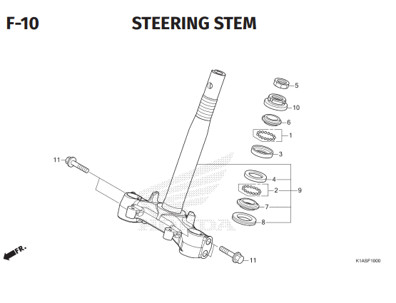 F-10 Steering Stem – Honda BeAT Street K1AL