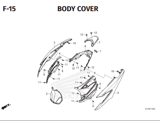 F-15 Body Cover – Honda BeAT Street K1AL