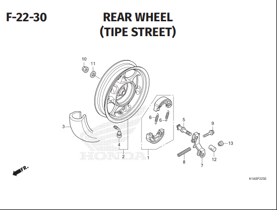 F-22-30 Rear Wheel – Honda BeAT Street K1AL