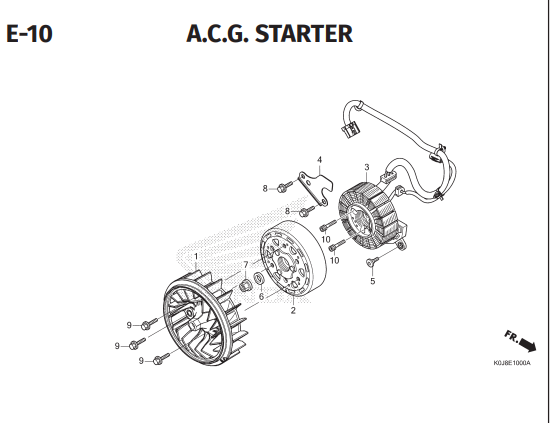 E-10  A.C.G Starter – Katalog Honda Genio K0JN