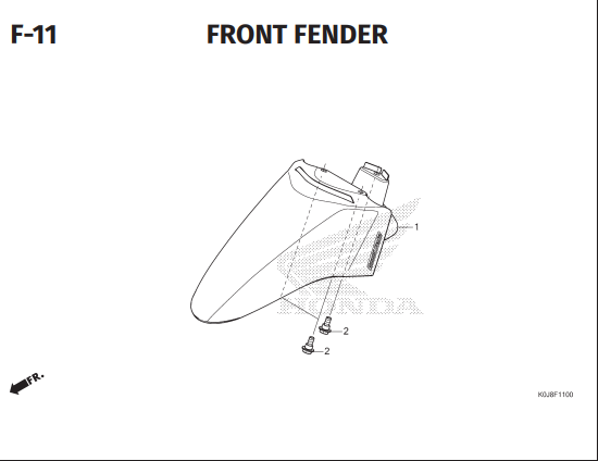 F-11 Front Fender – Katalog Honda Genio K0JN
