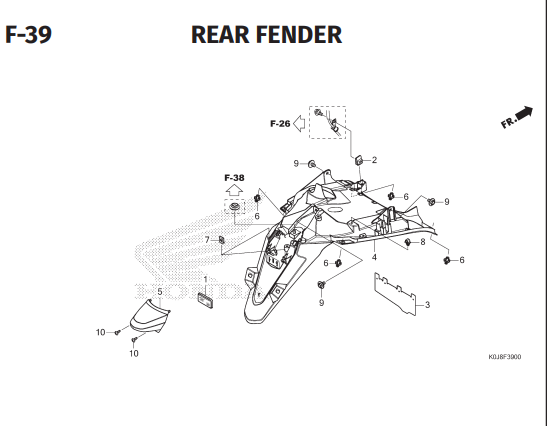F-39 Rear Fender – Katalog Honda Genio K0JN