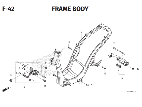 F-42 Frame Body – Katalog Honda Genio K0JN
