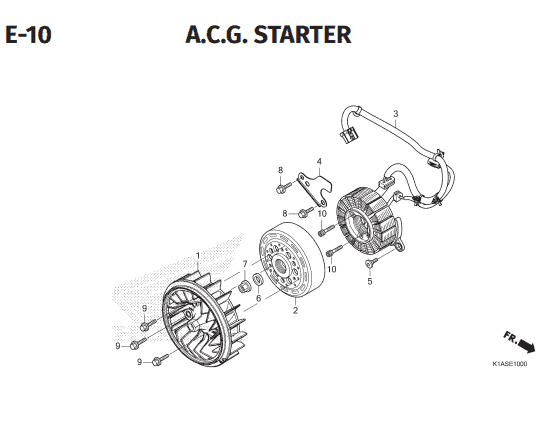 E-10 ACG Starter – Katalog Honda BeAT Street K1AL