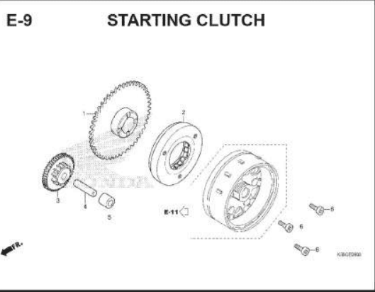 E-9 Starting Clutch – Katalog Honda Supra GTR 150 K56W