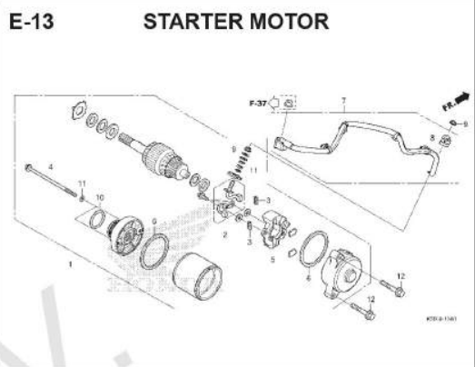 E-13 Starter Motor – Katalog Honda Supra GTR 150 K56W