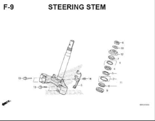 F-9 Steering Stem – Katalog Honda Supra GTR 150 K56W