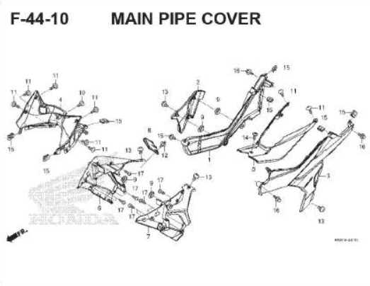 F-44-10 Main Pipe Cover – Katalog Honda Supra GTR 150 K56W