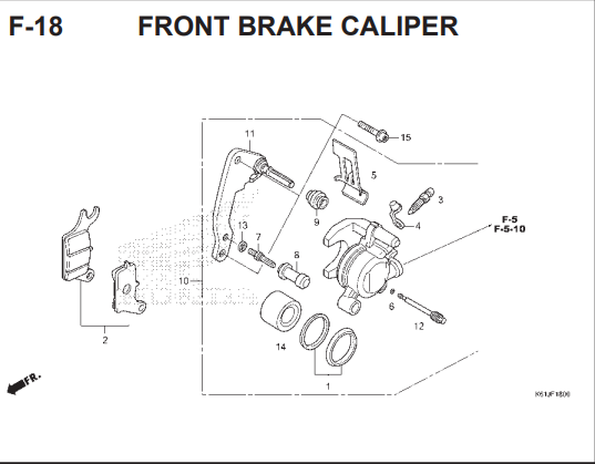 F-18 Front Brake Caliper – Katalog Honda BeAT POP K61H