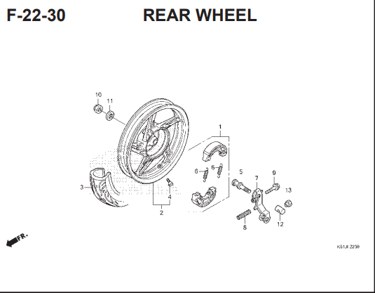 F-22-30 Rear Wheel – Katalog Honda BeAT POP K61H