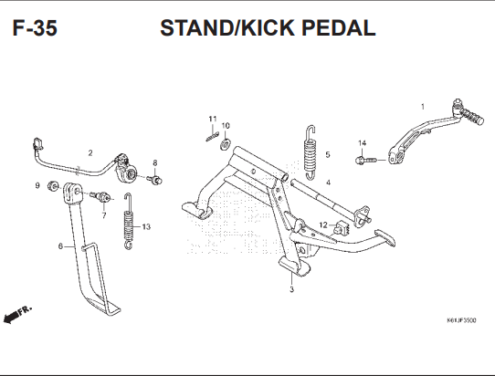 F-35 Stand / Kick Pedal – Katalog Honda BeAT POP K61H